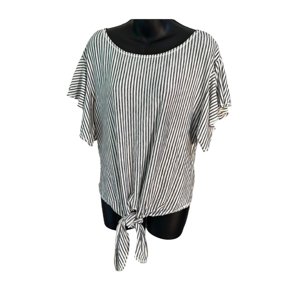 MAX EDITION black & white stripped top, size M, VGC